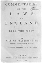 Commentaries on the Laws of England, Book the First